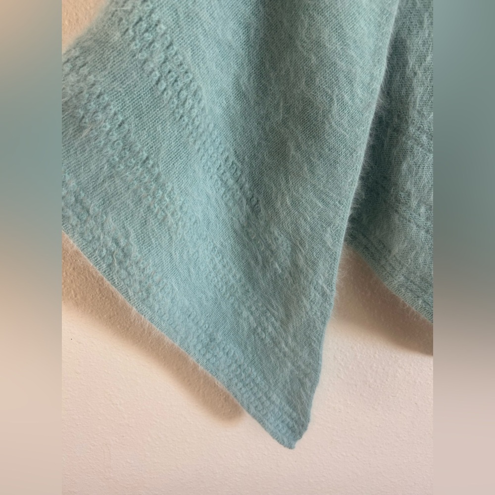 Vintage 60s Angora Luisa Spagnoli Made In Italy Fuzzy Shawl - Picture 2 of 9